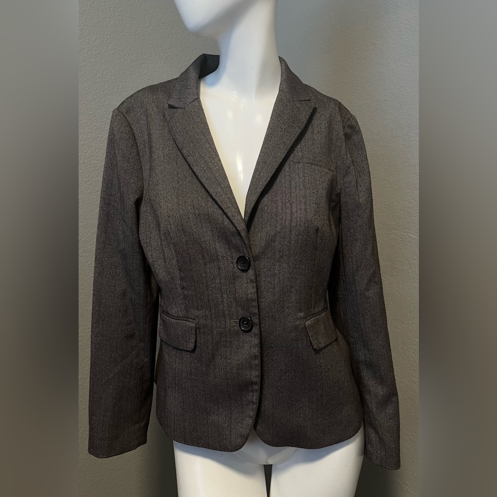 Banana Republic Petite Women’s Brown /Black 2 Button LS Jacket Blazer Size 12